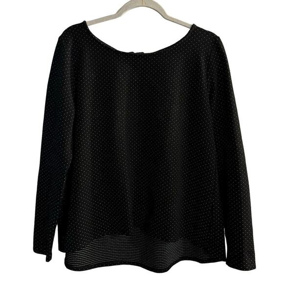 Ruti Scuba Essential Top Polka Dot Black Size 2/ Medium Lagenlook Casual - Picture 1 of 6